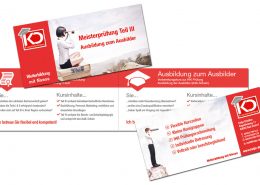 Flyer für Katja Dziallas - Erwachsenenbildung. 4 seitig im Querformat - doppelseitig bedruckt