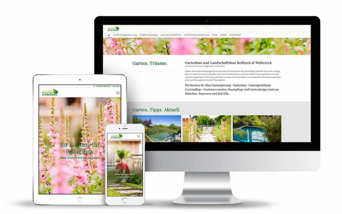Webseite für den Garten & Landschaftsbaubetrieb Beilhack & Woltereck
