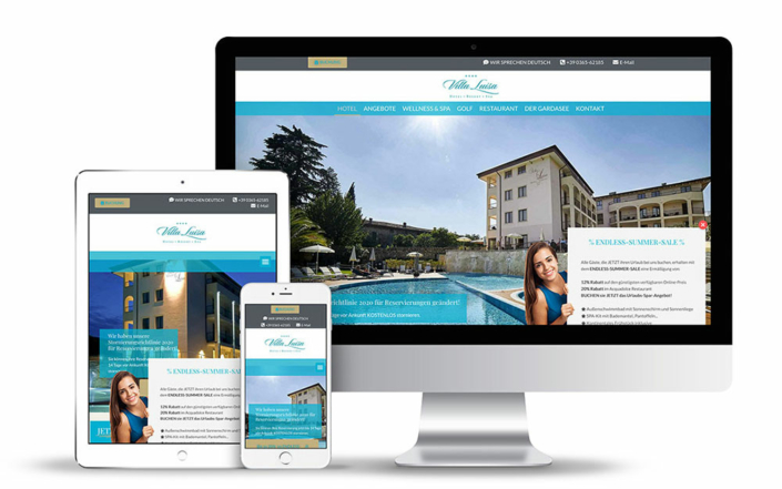Webseite für Hotels, Golf & Wellness-Hotel Villa Luisa am Gardasee