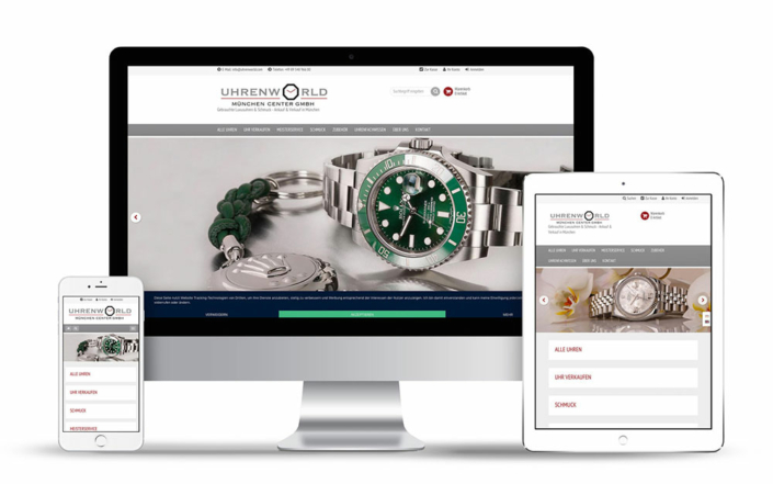 Webdesign [XT-Commerce] für Onlineshop der Uhrenworld in München