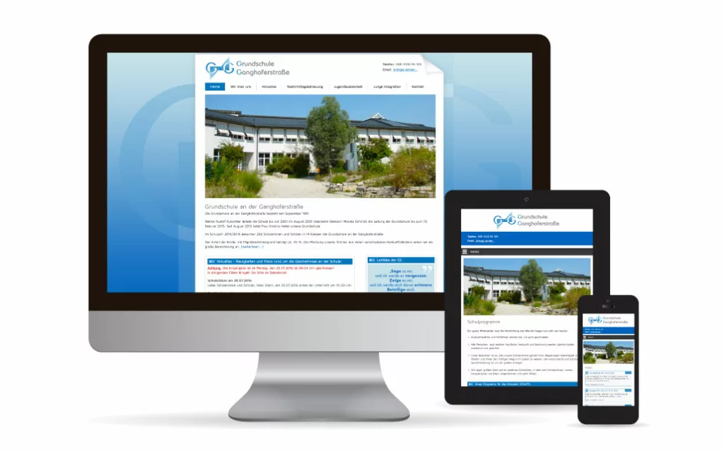 Webdesign Typo3 Grundschule Ganghoferstraße