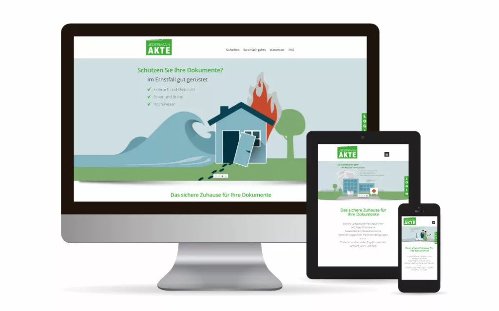 Webdesign WordPress Jedermann Akte - Userconversion optimiert