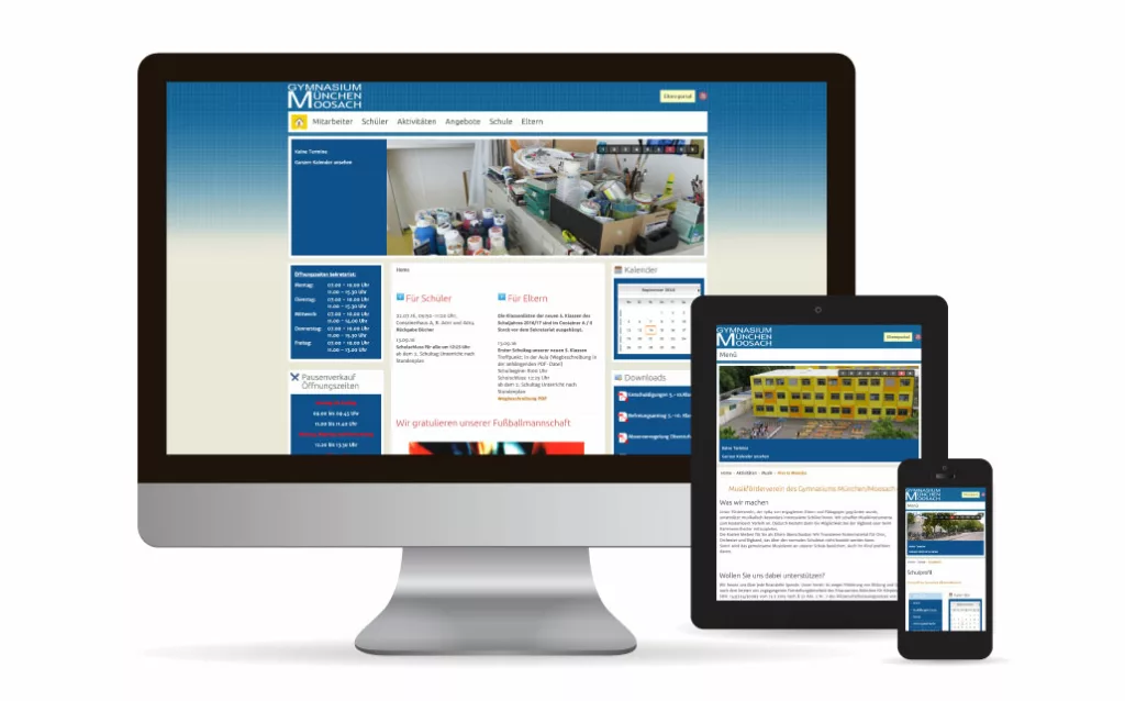 Webdesign Joomla Gymnasium München Moosach