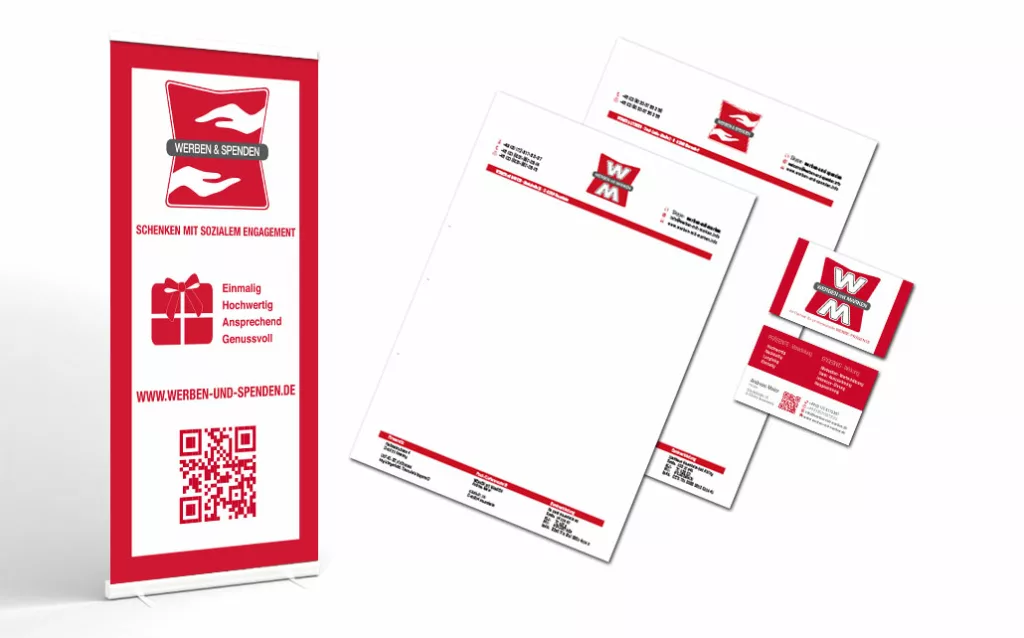 Geschäftsausstattung Werben & Spenden - Geschäftspapier, Visitenkarten, Roll-up